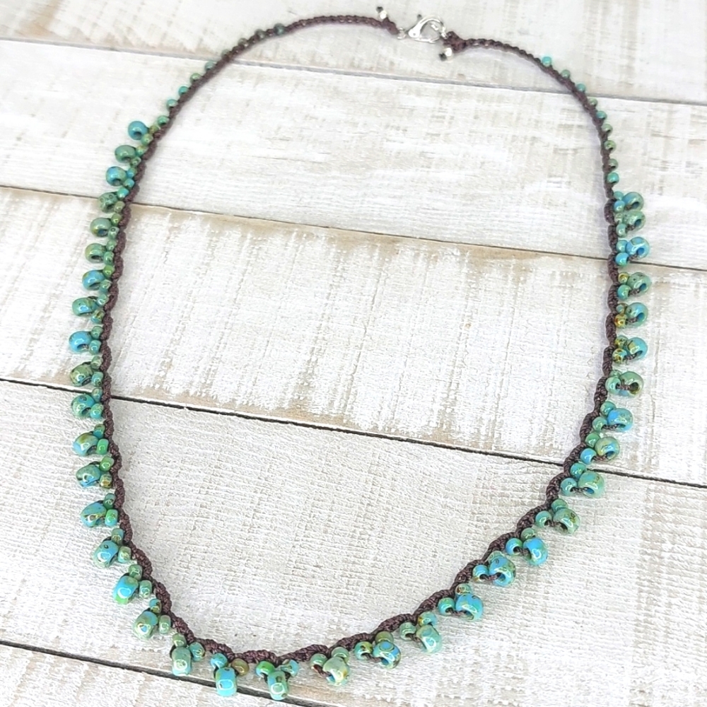 Hand Crafted Turquoise Bead Necklace by Rust Belt Rai… - Picture 13 of 15